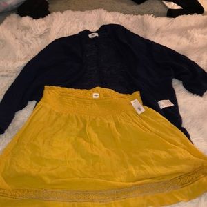 A skirt and a cardigan set